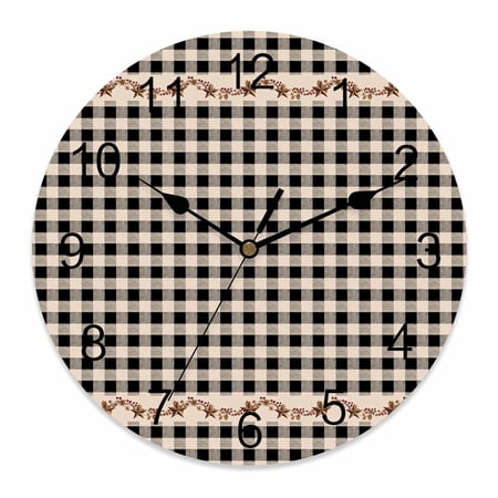 Wall Clock Barn Stars Rustic Clocks PVC Silent Non Ticking Battery Operated Decorative Vintage image