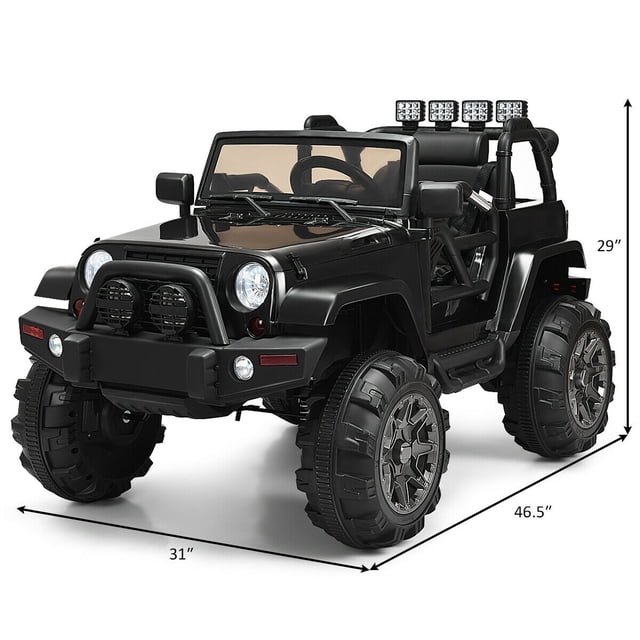 Patiojoy Bluetooth Kids Ride-on Car 12V Electric Truck w/ 2.4 GHZ Remote Black