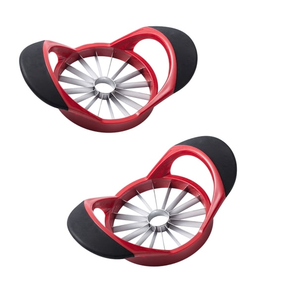 Extra Large 16 Slices Apple Slicer and Corer, Heavy Duty Stainless Steel Apple Cutter Wedger, Effortless Fruit Vegetable Slicing Tool, Red Apple Wedger Cutter for Apple, Potato, Onion & More
