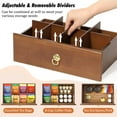 thumbnail image 4 of Bamboo Tea Bag Organizer, Tea Organizers and Storage Box, Tea Caddy with 8 Adjustable Compartments, Wooden Tea Station Chest Display, Organizador De Te, Brown, 4 of 4