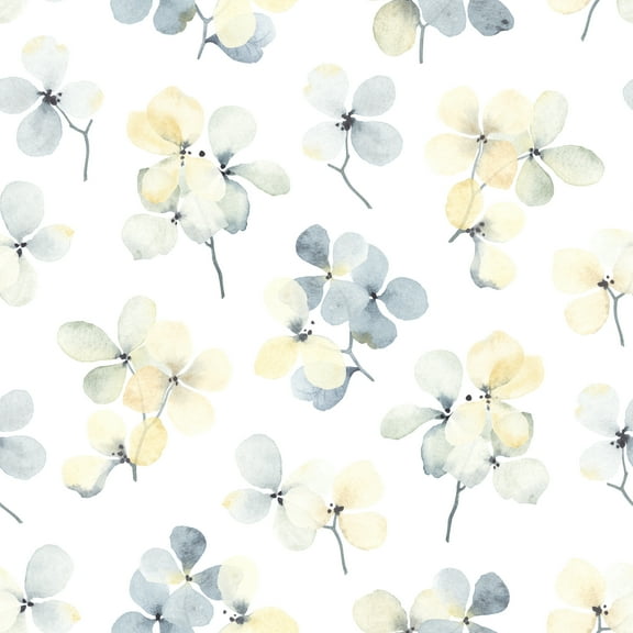 MuralsPrint Forget-me-not Floral Peel and Stick Wallpaper, Floral Removable Wallpaper 10'L x 24''W