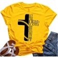 thumbnail image 1 of YourTops T-Shirt « Let The Field Be Joyful and All That » T-Shirt Graphique Chrétien (US L, 1-Yellow), 1 of 2