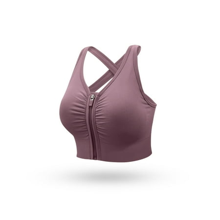 

TOWED22 Bras For Women Front Closure Lace Bras for Women Posture Smooth Back Wirfree Bra Seamless Brassiere Purple XL