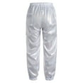 thumbnail image 2 of Sinleey Kids Girls Boys Glittery Metallic Harem Pants Hip Hop Latin Streets Casual Sweatpants Tighten Silver 140, 2 of 6