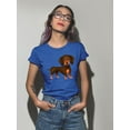 thumbnail image 2 of Cute Dachshund Drawing T-Shirt Women -SPIdeals Designs, Female Large, 2 of 4