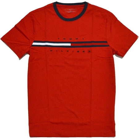Tommy Hilfiger Mens Classic Fit Big Logo T-Shirt (XX-Large, Red)