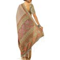 thumbnail image 2 of Accessorize Kingdom Womens Grey Pashmina Paisley Print Saree with Matching Shawl, 2 of 4