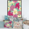 thumbnail image 2 of Designart 'Vintage Yellow and Pink Flowers' Traditional Framed Canvas Wall Art Print, 2 of 5