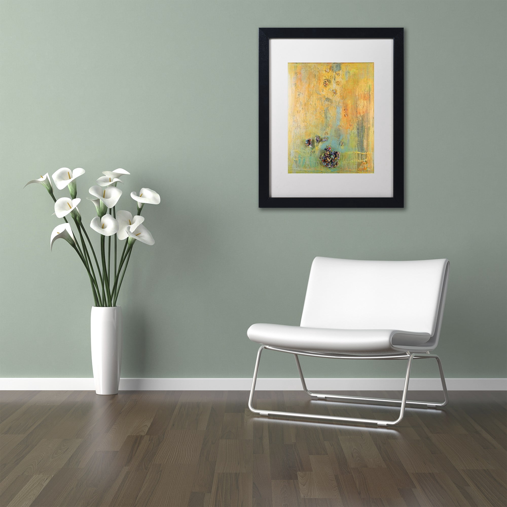 Trademark Fine Art "Tropical Island" Canvas Art by Pat Saunders-White, White Matte, Black Frame