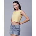 thumbnail image 5 of Moomaya Womens Printed Sleeveless Cotton Short Top, Round Neck Blouse Crop Top, Buttoned Back, 5 of 8