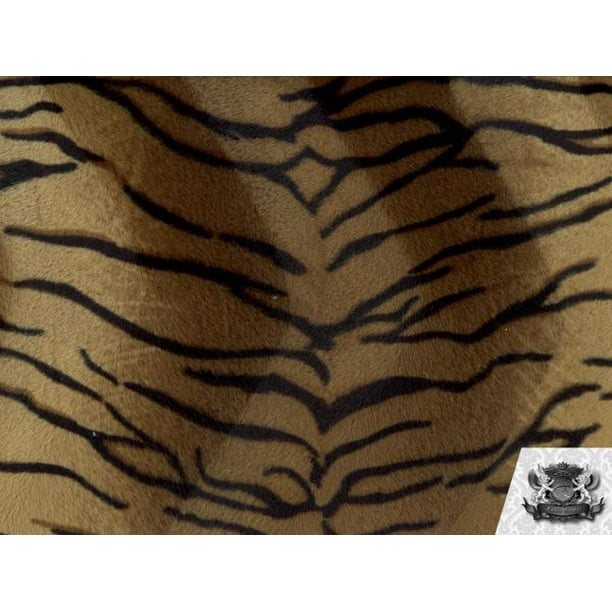 Velboa Faux Fake Fur Short Pile Brown Tiger Fabric 