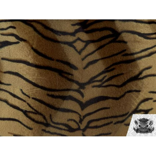 Velboa Faux Fake Fur Short Pile Brown Tiger Fabric Velboa Faux Fake Fur Short Pile Brown Tiger Fabric