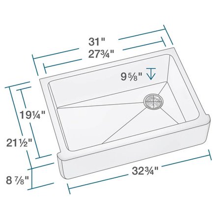 Cast Iron Porcelain Sink - MR Direct Cast Iron 33'' x 22'' Farmhouse Kitchen Sink