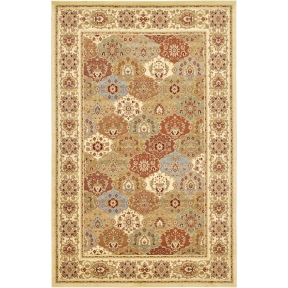 Unique Loom Voyage Collection Area Rug - Athens (10' 6" x 16' 5" Rectangle Cream/Light Blue)
