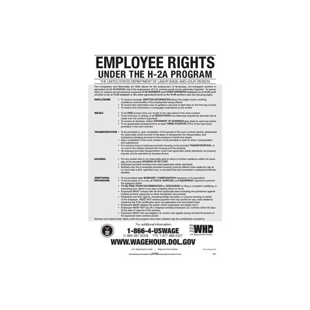 UPC: 0015171225930 | ComplyRight Employee Rights Under H-2A Program English Poster (E3202)