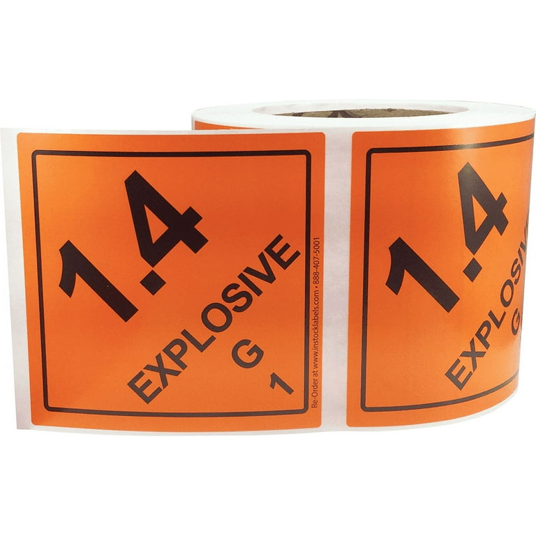 Danger Explosives Bumper Sticker - 6" X 4" Weatherproof Vinyl Decal - Peel & Stick For Car, Laptop, Window - Made In USA