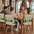 thumbnail image 5 of Vintage Christmas Chair Covers Set of 1 Green Cartoon Pine Leaf Merry Christmas Linen Chair Back Covers Stretch Removable Washable Slipcovers Protector for Dining Room Kitchen Party Decor, 5 of 5
