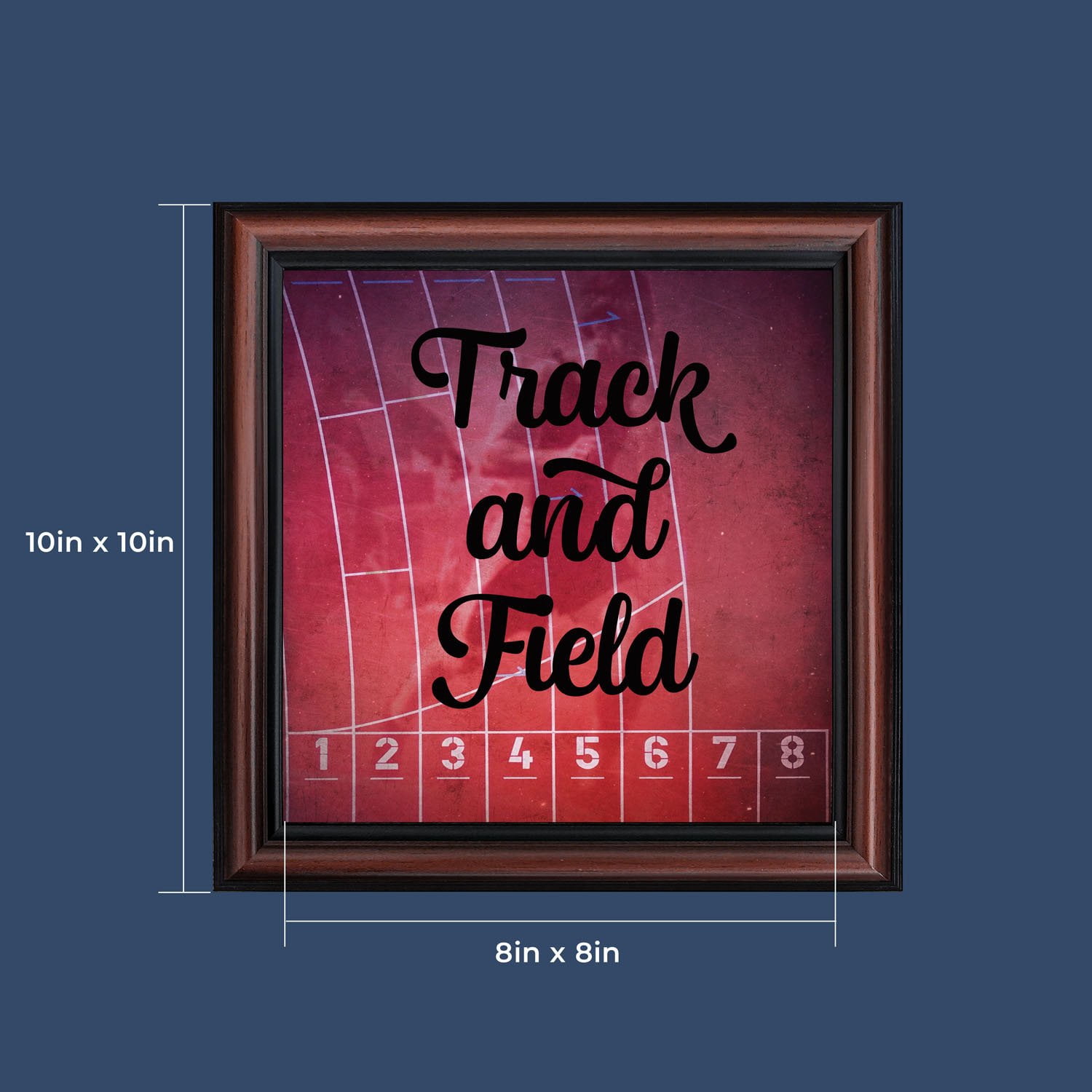 Track and Field, Runners Wall Art, Coach or Athlete Picture Frame, 10x10 8702