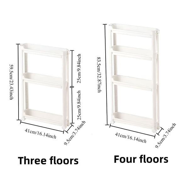 LAMIRO Behind The Door Storage Cabinet Bathroom and Kitchen Storage Rack Multi-layer Narrow Cabinet Space Saving Trolley Storage Rack