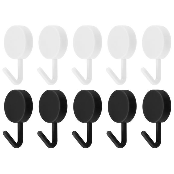 Towel Hooks, 10Pack Stainless Steel Wall Hooks/Adhesive Hooks, Robe Hooks Decorative for Kitchen (Black and White)