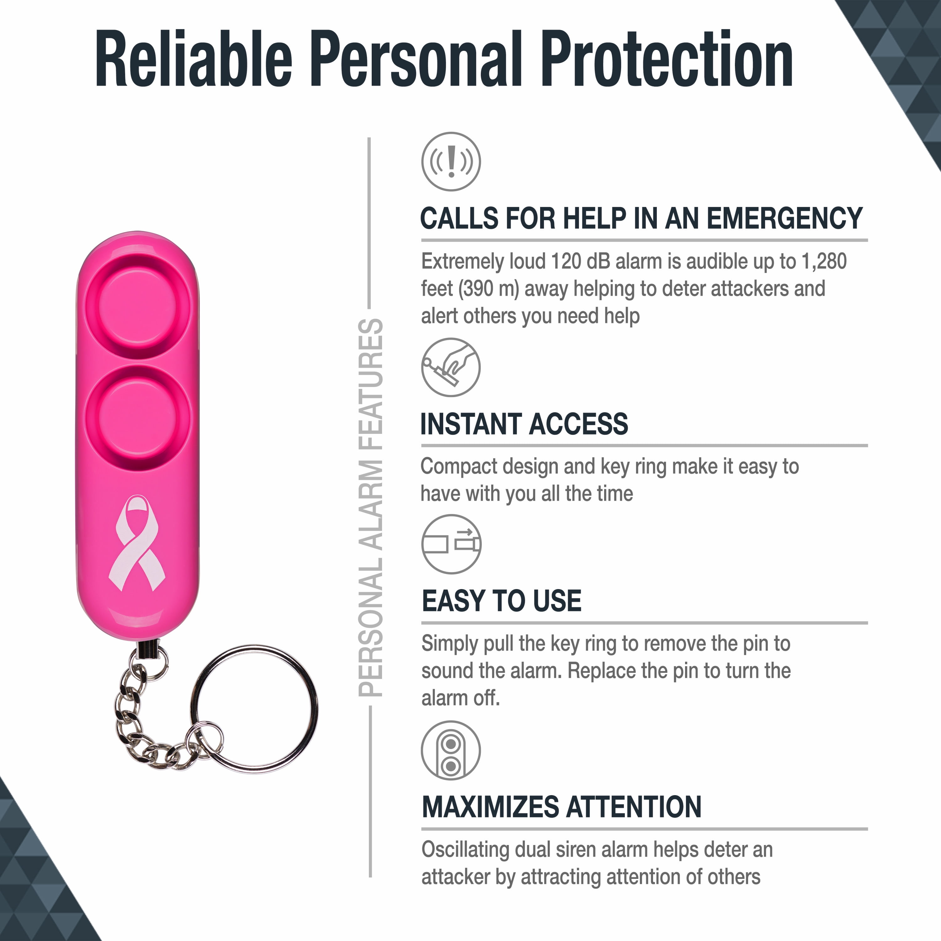 SABRE Safety Kit with Pepper Spray and Key Chain Personal Alarm, Pink -  Walmart.com