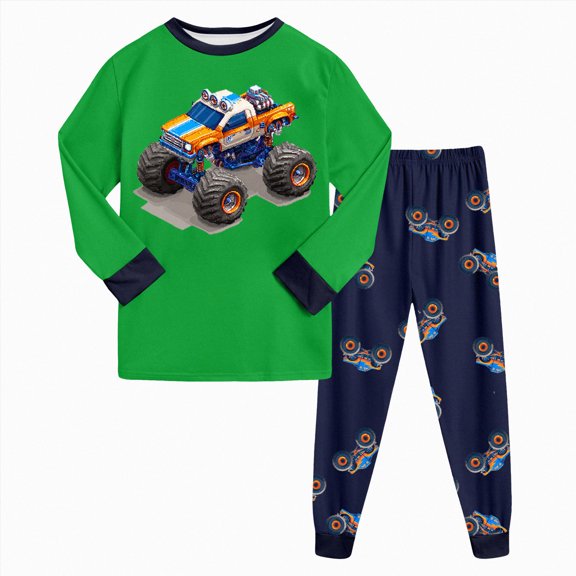 CAUYDY 5-6T 7-8Y 9-10Y Kid Pjs Boy Clothing for Children Fall Winter Long Sleeve Tee Shirt Elastic Waist Pants 2Pcs Set Boys Outfits Sizes 9-10 Years,Green