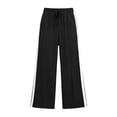 thumbnail image 6 of Womens Wide Leg Sweatpants Striped Drawstring Waist Casual Athletic Pants High Waisted Yoga Track Pants,Side Pockets White Stripe,Fall Loungewear & Workout Trousers,Fashion Loose Slacks, 6 of 7