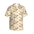 thumbnail image 3 of Xecao Dachshund print Hawaiian shirt - a stylish short-sleeve button-down for men, perfect for casual beach and tropical outings., 3 of 9