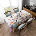 thumbnail image 4 of Spring Easter Sheep Rectangle Tablecloth, Colorful Eggs Floral Botanical Waterproof & StainResistant Tablecloth, Washable Oil-proof Table Cover for Dining/Party/Wedding/Camping/Buffet 52x70 In, 4 of 9
