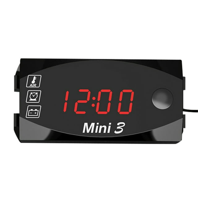 Motocicleta DC 6V-30V 3 en 1 Reloj de tiempo digital + Termómetro + Voltímetro de voltaje Abanopi Voltímetro digital
