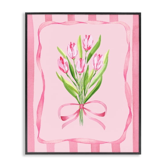 Pretty And Sweet Tulips Black Framed Giclee Art, design by Nina Jacobs