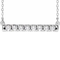 Pompeii 1/2Ct Bar Diamond Pendant Necklace in 14k White Gold Lab Grown (G,VS)