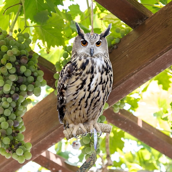 XIBUFE Owl Decoy Bird Scarecrow for Gardens Rooftops Patios Weatherproof Owl Decoys to Scare Birds Away