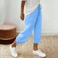thumbnail image 4 of Axiiglly Womens Capri Pants High Rise Adjustable Waist Cropped Pants with Pockets, Gifts for Her, S-3XL, 4 of 9