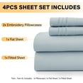 thumbnail image 4 of Lux Decor California King Size Sheet Set, 4-Piece Plain Soft Microfiber – Deep Pocket Cal Bed Sheets, Includes 1 Fitted Sheet, 1 Flat Sheet, 2 Pillowcases, Ice Bule, 4 of 10