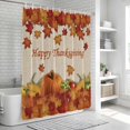 thumbnail image 6 of Orange Maple Shower Curtain, Waterproof Shower Curtains for Bathroom, Thanksgiving Pumpkin Autumn Fruit Vintage Washable Fabric Bathtub Curtain Set Bath Decor with 12 Hooks 72"x78", 6 of 8