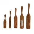 thumbnail image 2 of Kitchen Utensils Set Wooden Spurtle Teak Spurtles Kitchen Tools Wooden Spatula For Cooking Wood Utensils Non Stick Cookware For Serving Stirring Mixing Scraping Scooping Cooking Utensil, 2 of 7