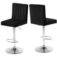 thumbnail image 1 of Meridian Furniture Joel Tabouret Réglable en Velours 33"H Noir (Ensemble de 2), 1 of 6