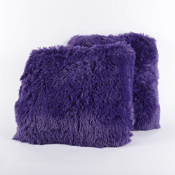 Faux Fur Throw Pillows - Set of 2 by Popular Home - Walmart.com