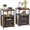 Antique Brown, variant on End Side Table, Modern Night Stand with Storage Space and Door, Set of 2 Nightstands for Living Room,Bedroom,Lounge, Brown