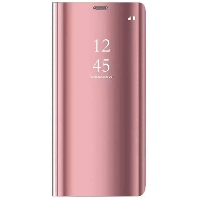 Case Compatible / Replacement For Samsung Galaxy S7 Case Mirror Cover Clear View Case Flip Protective Cover Cell Phone Case Cell Phone Case Cover Flip Metallic Woman Scarf With Pocket (Rose Gold)
