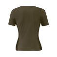 thumbnail image 5 of Women's Square Neck Tops Short Sleeve Crop Tops Workout Summer Clothes Casual Slim Fit T-Shirts, 5 of 5