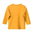 thumbnail image 5 of Povozer Girls Long Sleeve Cute Shirt Kids Crewneck T Shirts Girls Tops Clothes(Yellow,4-5Y), 5 of 5