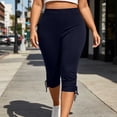 thumbnail image 5 of Maean Women's Capris Leggings Workout Athletic Elastic Waist Yoga Pant Casual Solid Color Pants, 5 of 7