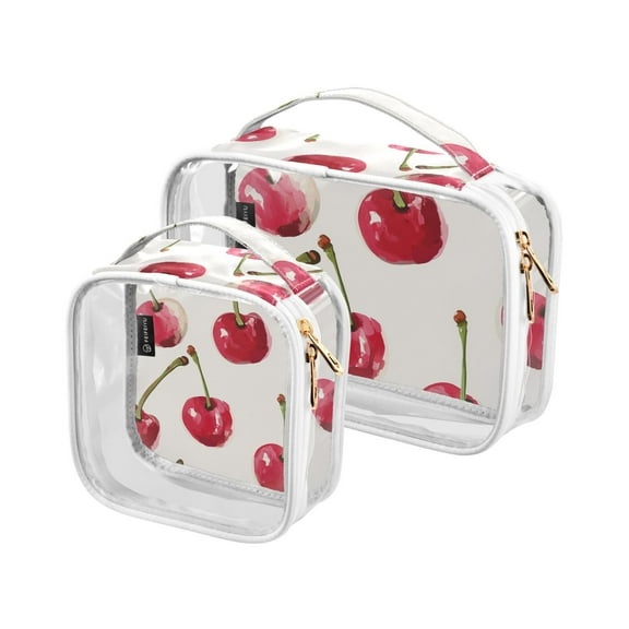 Cute Cherrys Makeup Bags Set Travel Toiletry Bags Portable Cosmetic Bags Organizer Waterproof 2 Packs