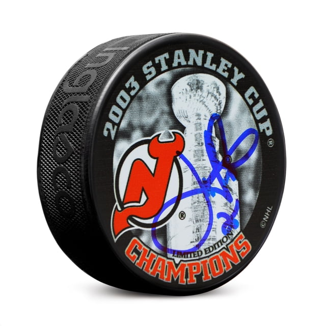 Joe Nieuwendyk Nouveau Chandail Signé Devils Rondelle de la Coupe Stanley 2003