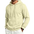 thumbnail image 2 of Dwellite Hoodies for Men Hooded Sweatshirt Casual Long Sleeve Hoodie Pullover Fashion Hoodies with Pocket Khaki XL, 2 of 6
