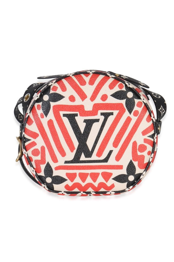Pre-Owned Louis Vuitton Cream Red Giant LV Crafty Boite Chapeau Souple Bag PM
