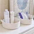 thumbnail image 2 of Juego de tejidas pequeñas con organizador cesta de cuerda para guardería, cocina, frutas, juguetes para bebés - Blanco Sunnimix Cestas tejidas pequeñas redondas, 2 of 8