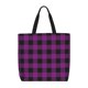 thumbnail image 1 of Fotbe Purple Black Plaid Bolsa Tote con Estampado para Mujer, Bolsos con Cremallera, Bolsa de Hombro Casual de Gran Capacidad con Bolsillos Internos, 1 of 7